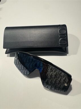 Dior Black Shield Sunglasses with Monogram Lens